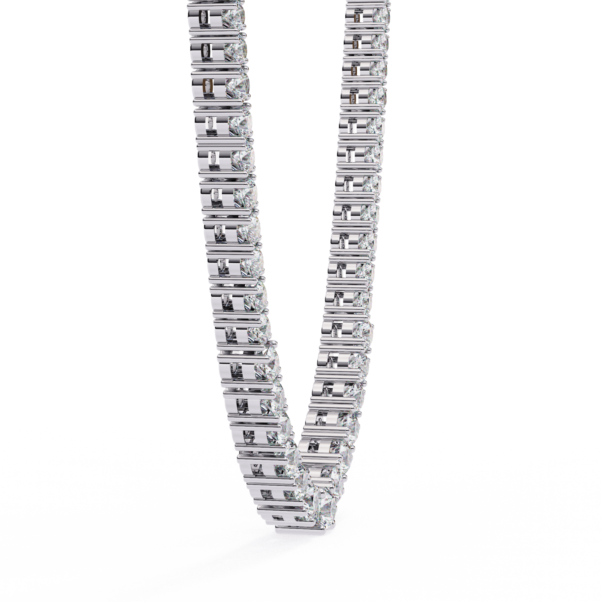 Majesty– Graduated Tennis Necklace — diamond tennis necklace — lab grown diamond and natural diamond — 18k white gold — Carat House