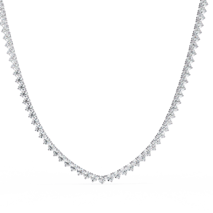 Meredith – Three-Prong Classic Tennis Necklace