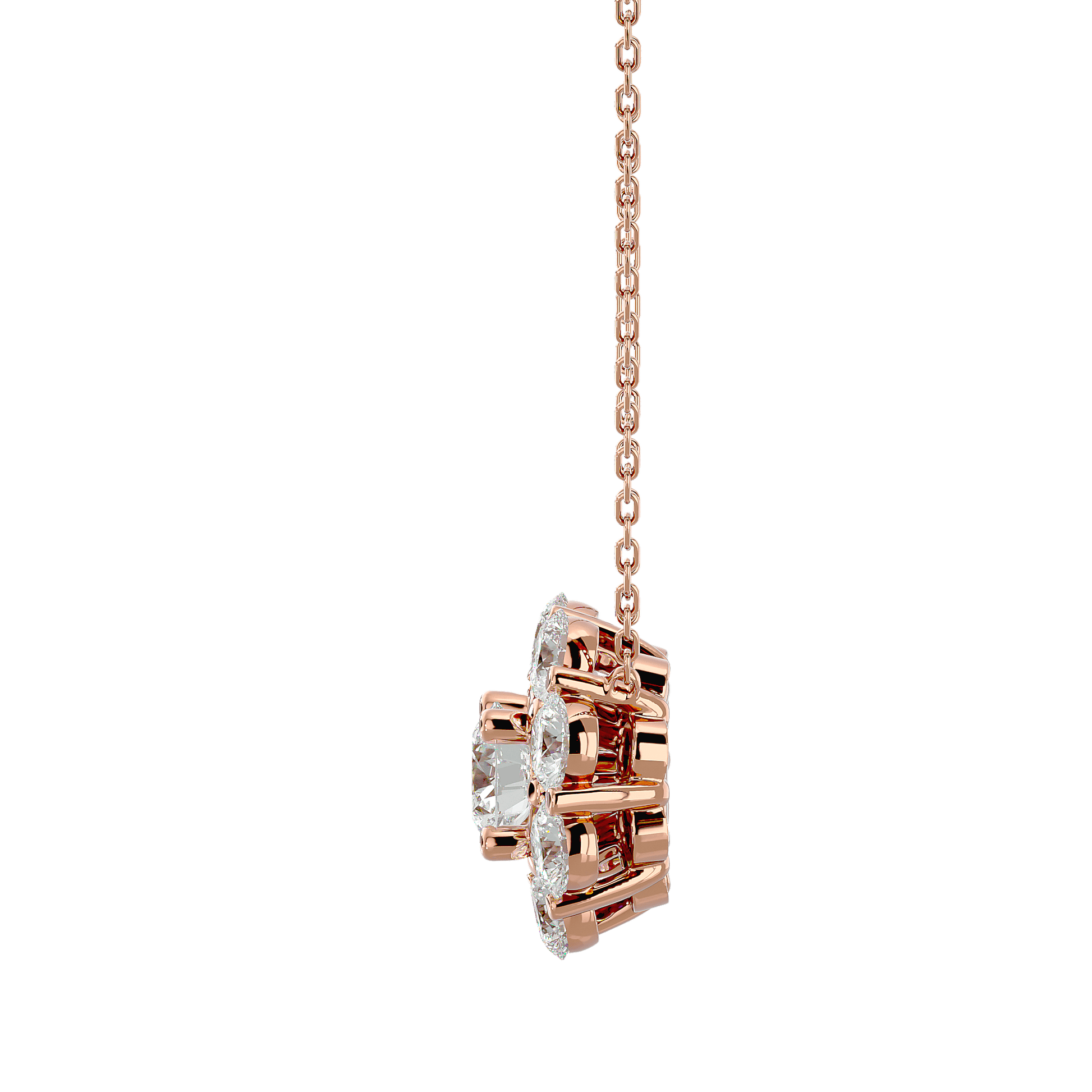 Carat House Dubai Melanie diamond cluster pendant featuring sparkling diamond accents on a delicate chain.