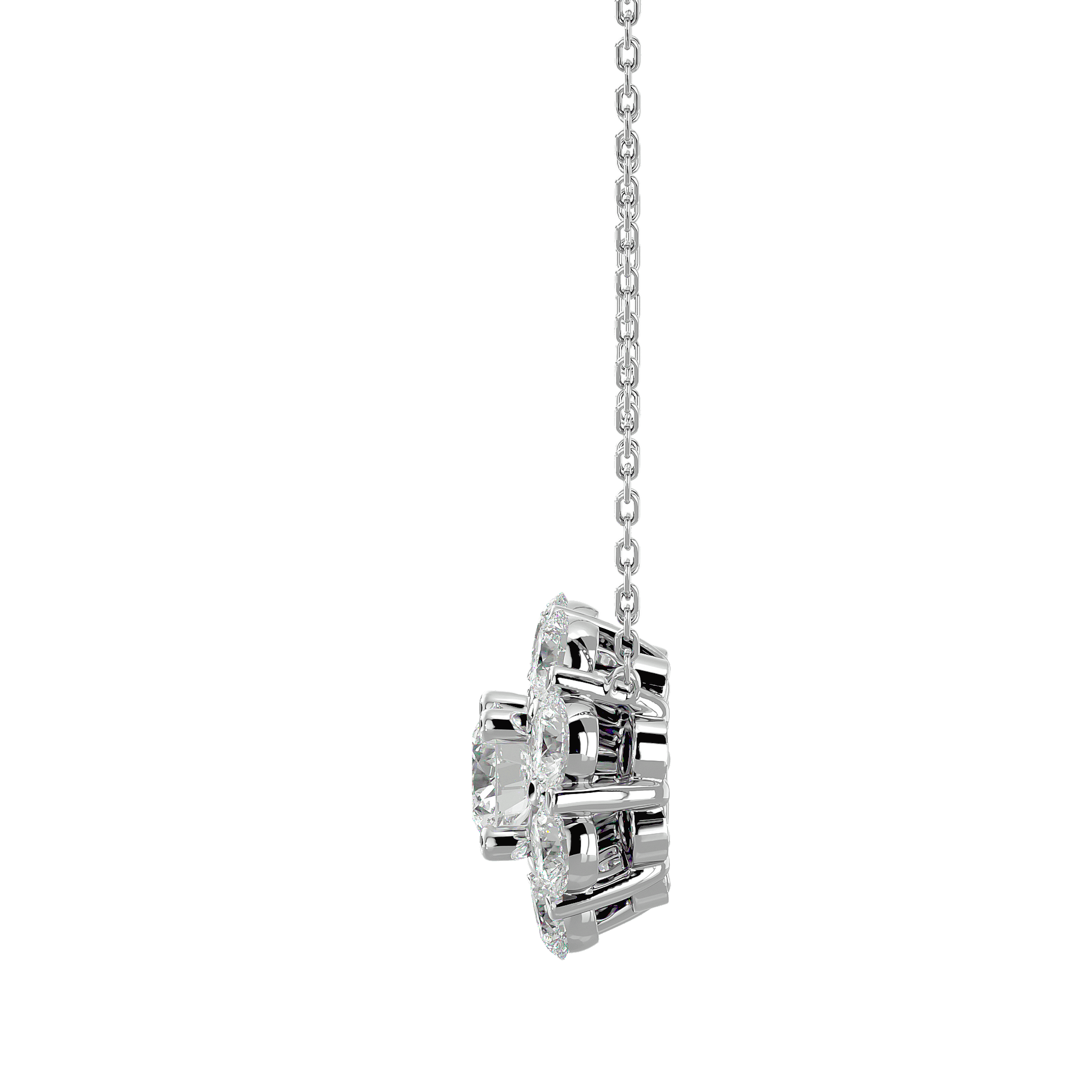 Carat House Dubai Melanie Diamond Cluster Pendant featuring sparkling diamond cluster design on a delicate chain.