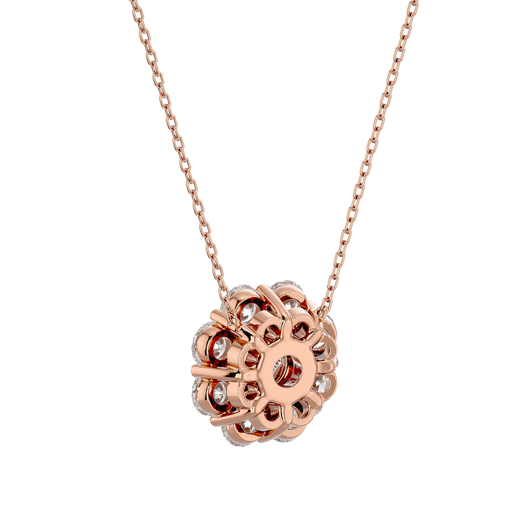 Carat House Dubai Melanie Diamond Cluster Pendant with sparkling diamond cluster and elegant gold setting.