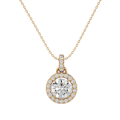 Claire – Round Diamond Halo Pendant