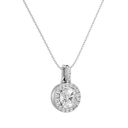 Claire – Round Diamond Halo Pendant