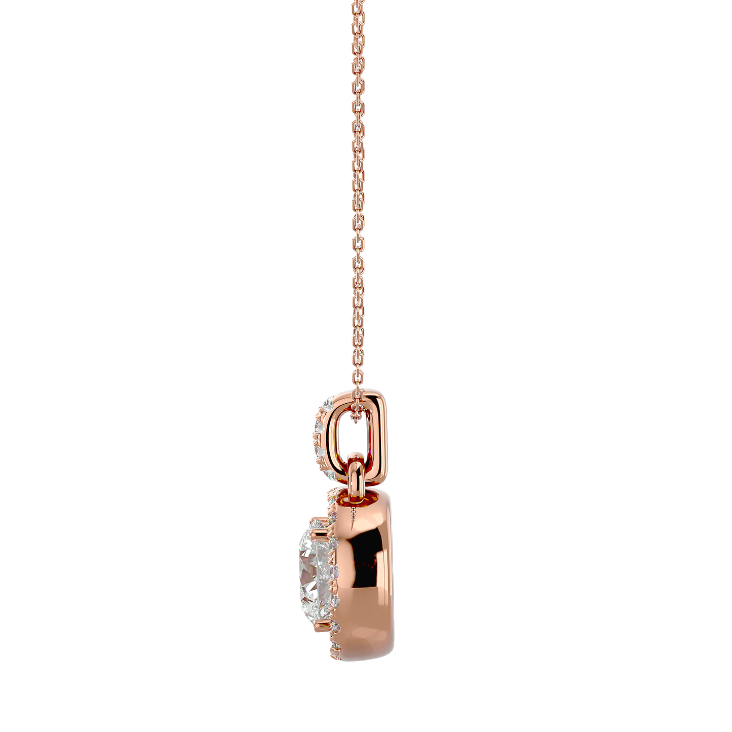 Claire – Round Diamond Halo Pendant