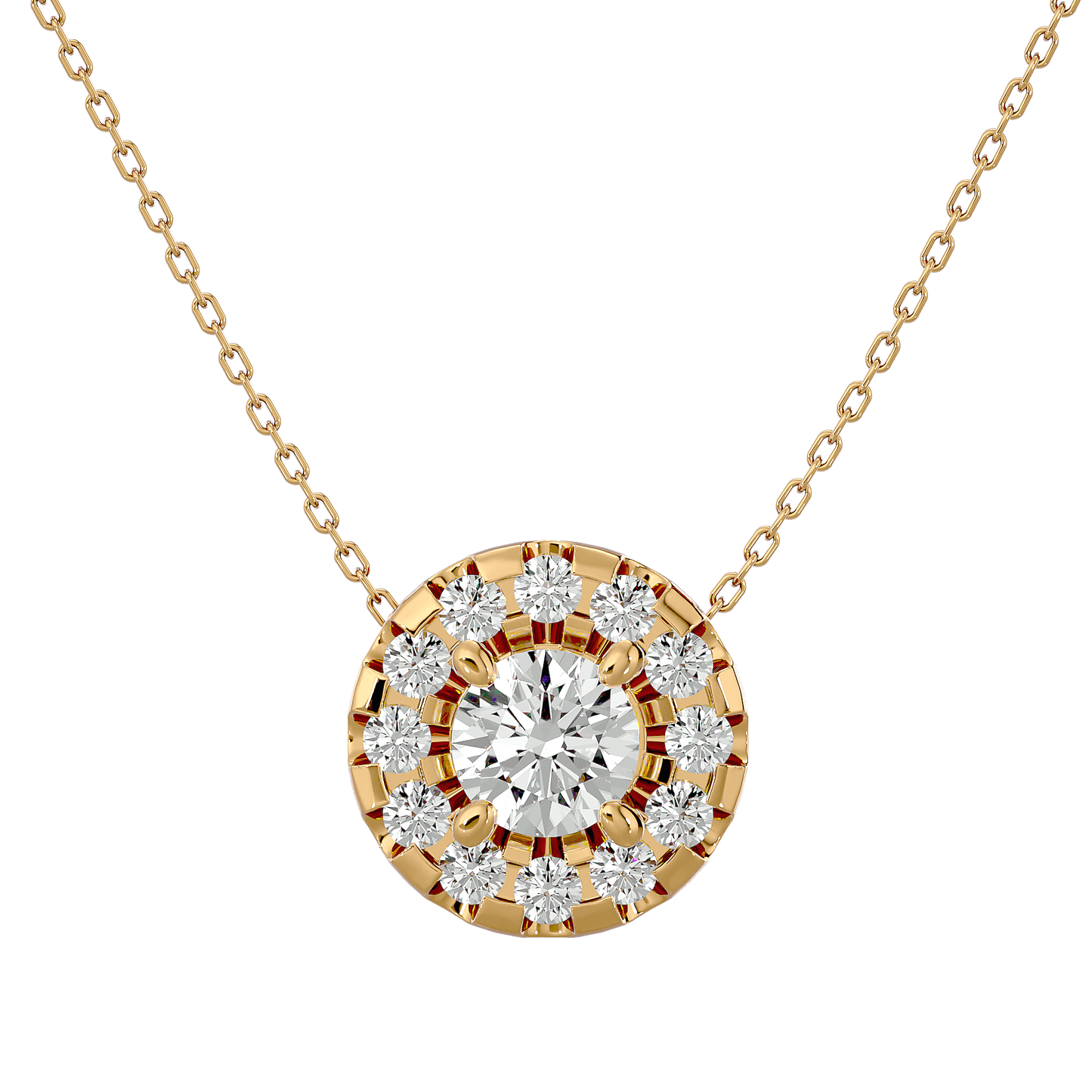 Dalia – Spaced Halo Diamond Pendant