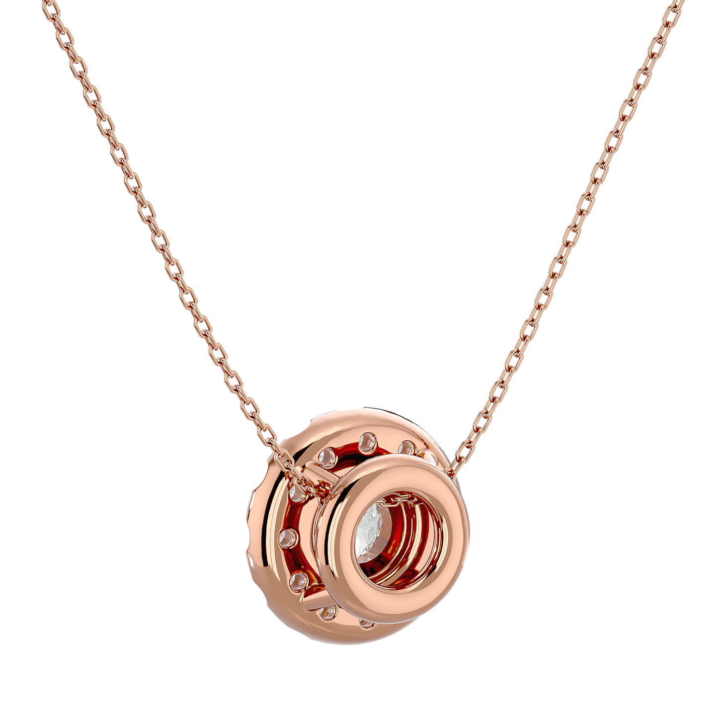 Dalia – Spaced Halo Diamond Pendant