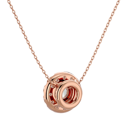 Dalia – Spaced Halo Diamond Pendant