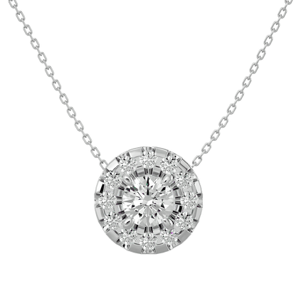 Dalia – Spaced Halo Diamond Pendant
