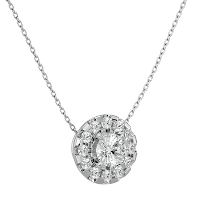 Dalia – Spaced Halo Diamond Pendant