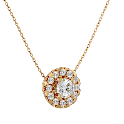 Dalia – Spaced Halo Diamond Pendant