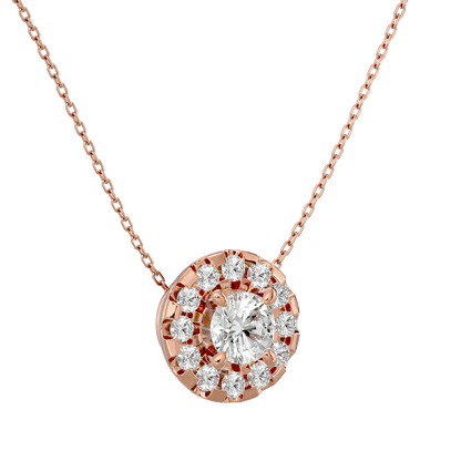 Dalia – Spaced Halo Diamond Pendant