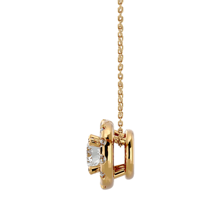 Dalia – Spaced Halo Diamond Pendant