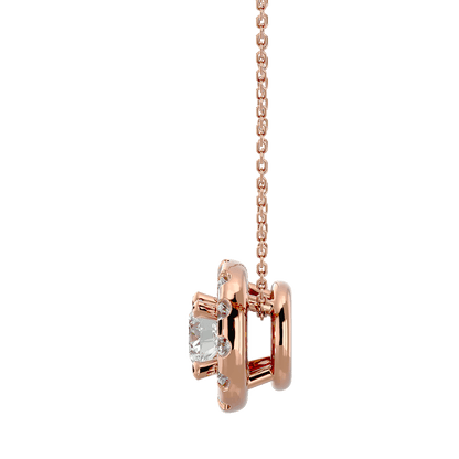 Dalia – Spaced Halo Diamond Pendant