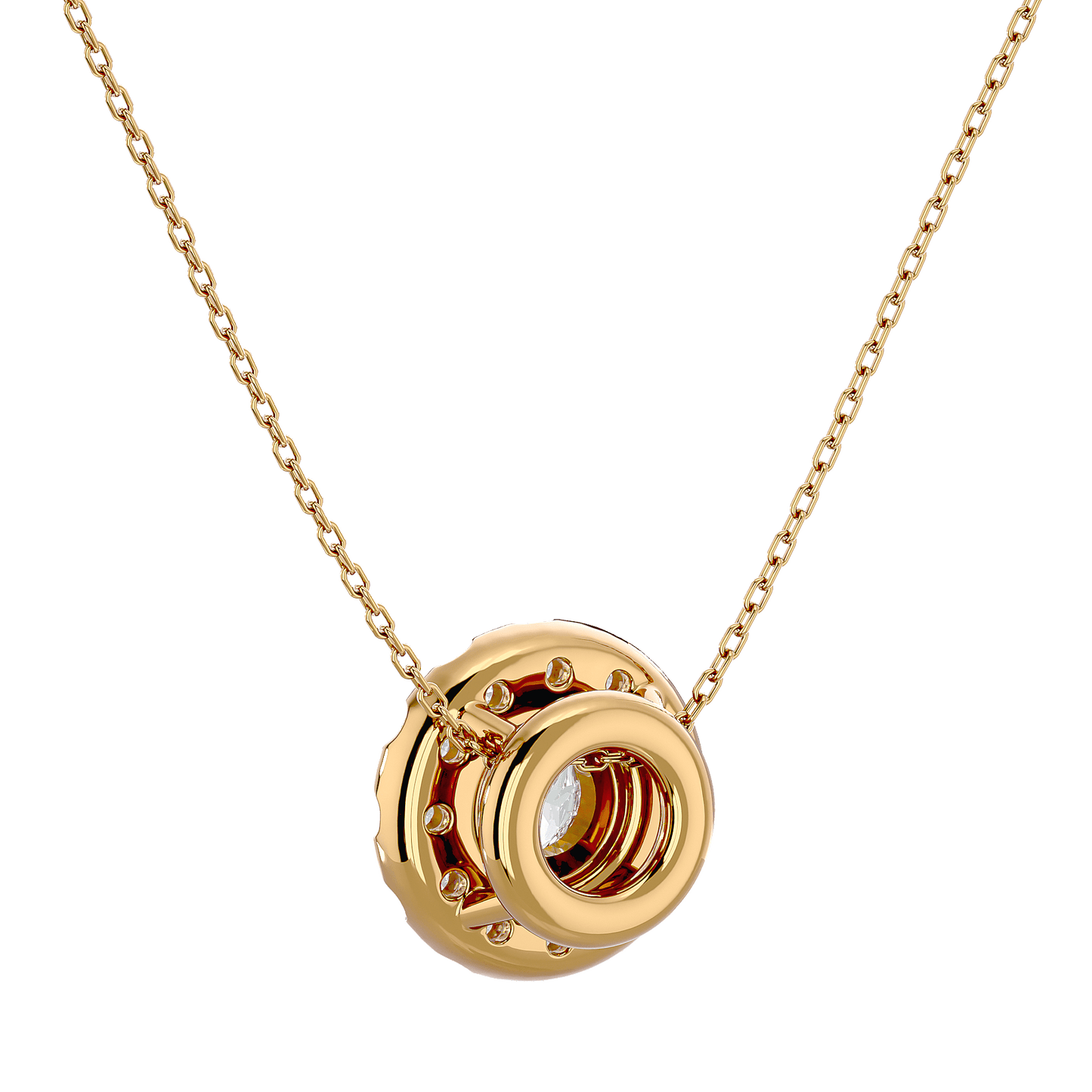 Dalia – Spaced Halo Diamond Pendant