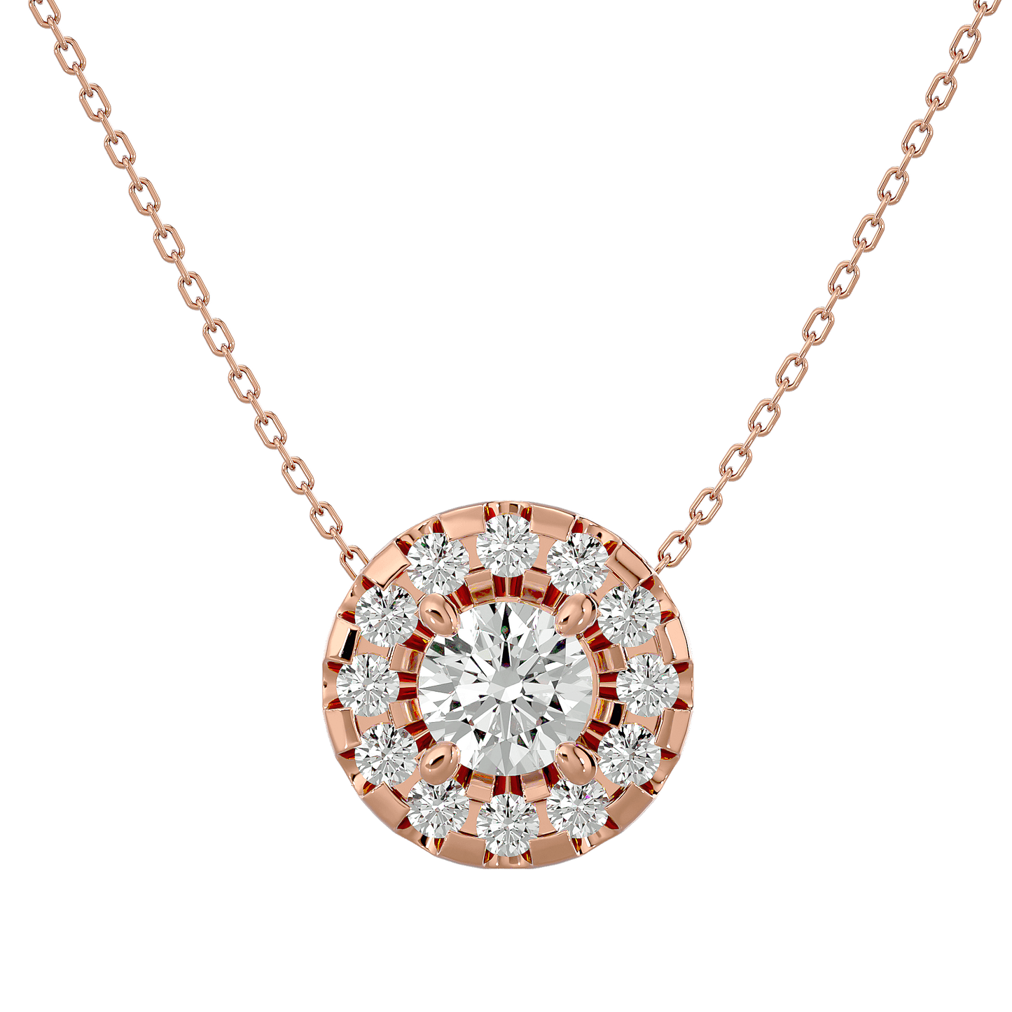 Dalia – Spaced Halo Diamond Pendant
