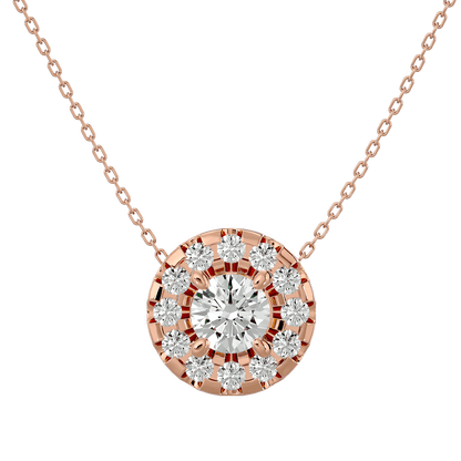 Dalia – Spaced Halo Diamond Pendant