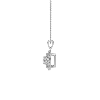 Nina - Double Halo Round Diamond Pendant