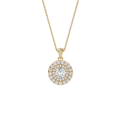 Emily - Round Double Halo Pendant