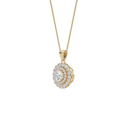 Emily - Round Double Halo Pendant