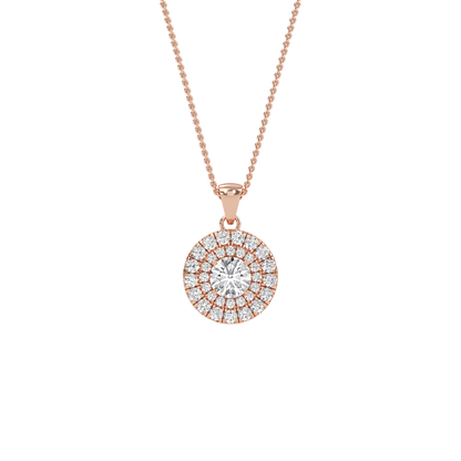 Emily - Round Double Halo Pendant