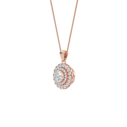 Emily - Round Double Halo Pendant