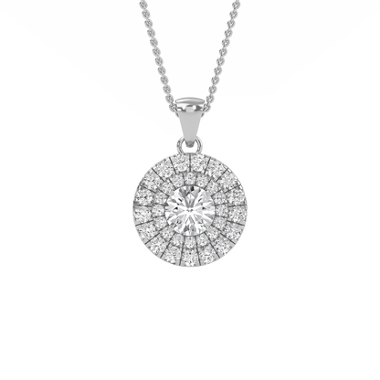 Emily - Round Double Halo Pendant