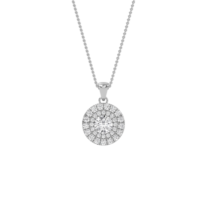 Emily - Round Double Halo Pendant