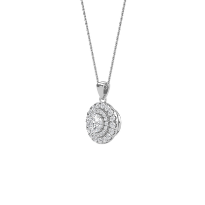 Emily - Round Double Halo Pendant