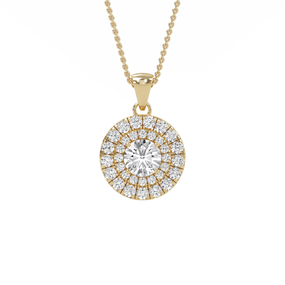 Emily - Round Double Halo Pendant
