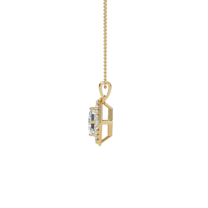 Emma – Princess-Cut Diamond Halo Pendant