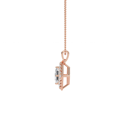 Emma – Princess-Cut Diamond Halo Pendant