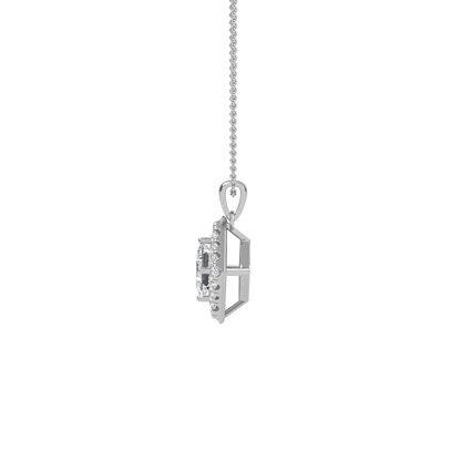 Emma – Princess-Cut Diamond Halo Pendant