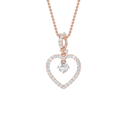 Ida – Solitaire Heart Pendant with Pavé Detailing