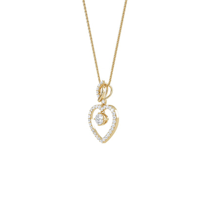 Ida – Solitaire Heart Pendant with Pavé Detailing