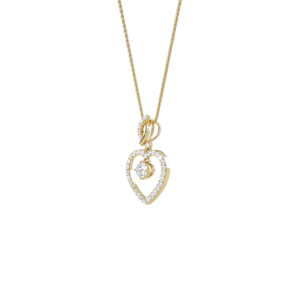 Ida – Solitaire Heart Pendant with Pavé Detailing