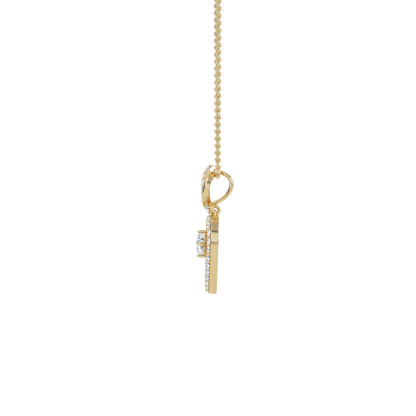 Ida – Solitaire Heart Pendant with Pavé Detailing