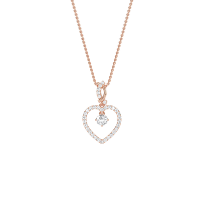 Ida – Solitaire Heart Pendant with Pavé Detailing