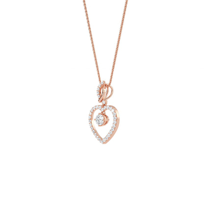 Ida – Solitaire Heart Pendant with Pavé Detailing