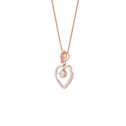 Ida – Solitaire Heart Pendant with Pavé Detailing