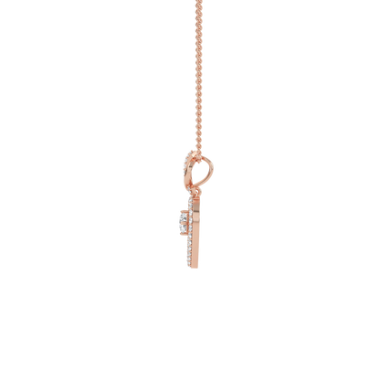 Ida – Solitaire Heart Pendant with Pavé Detailing