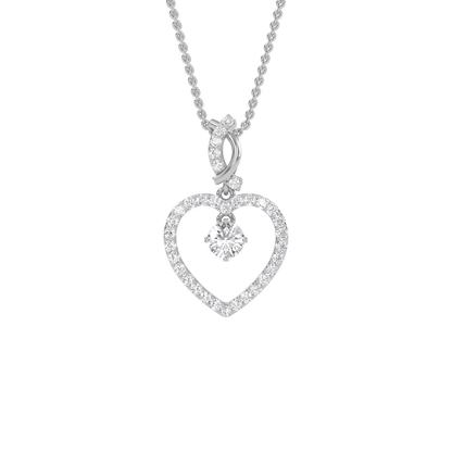 Ida – Solitaire Heart Pendant with Pavé Detailing