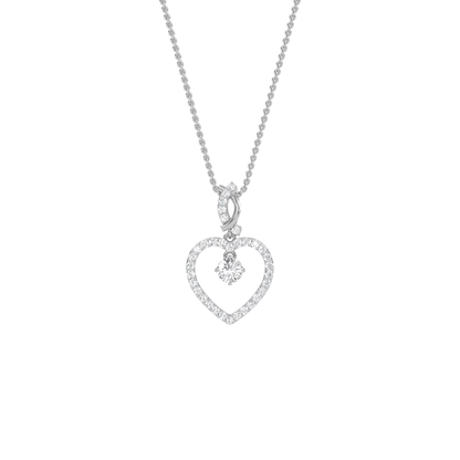 Ida – Solitaire Heart Pendant with Pavé Detailing
