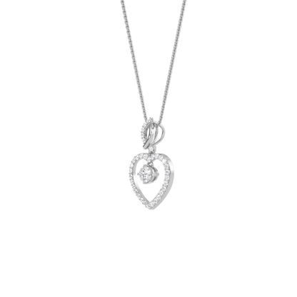 Ida – Solitaire Heart Pendant with Pavé Detailing