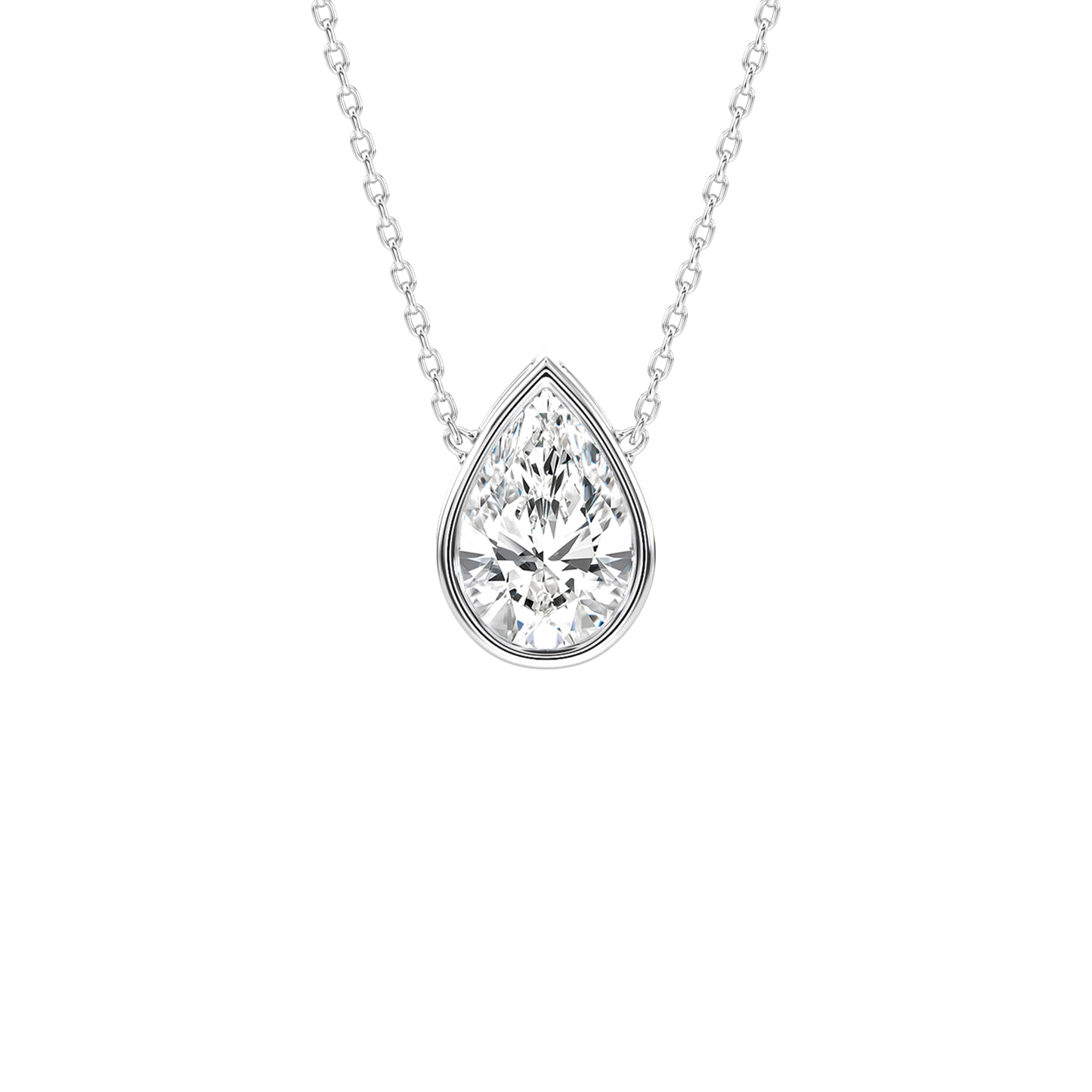 Ioanna – Pear-Cut Bezel Solitaire Pendant