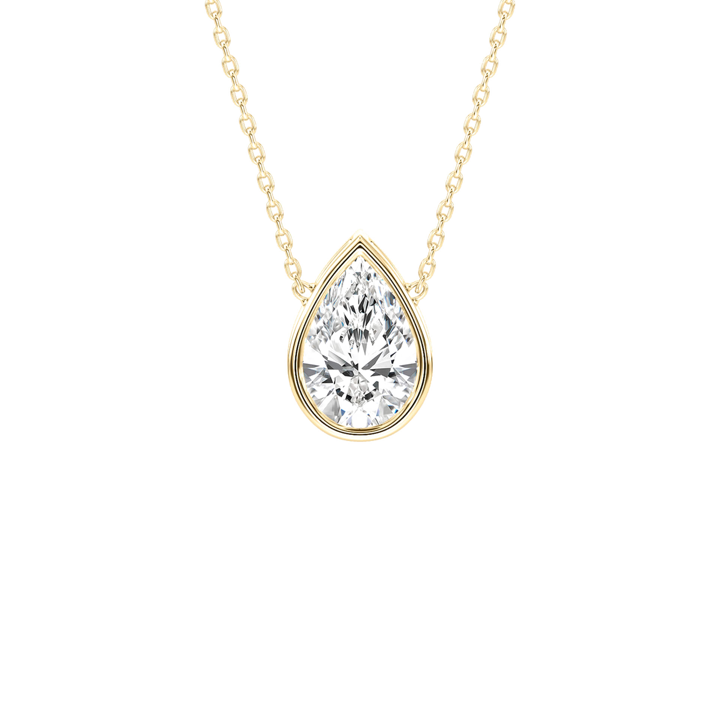 Ioanna – Pear-Cut Bezel Solitaire Pendant