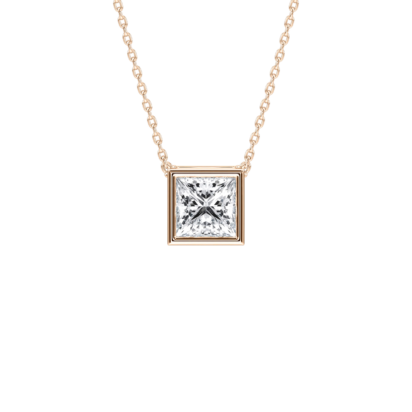 Joan – Princess-Cut Bezel Solitaire Pendant