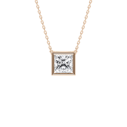 Joan – Princess-Cut Bezel Solitaire Pendant