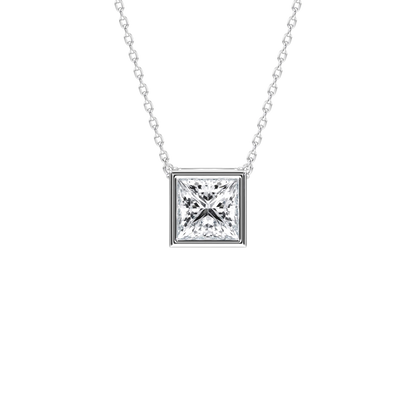 Joan – Princess-Cut Bezel Solitaire Pendant