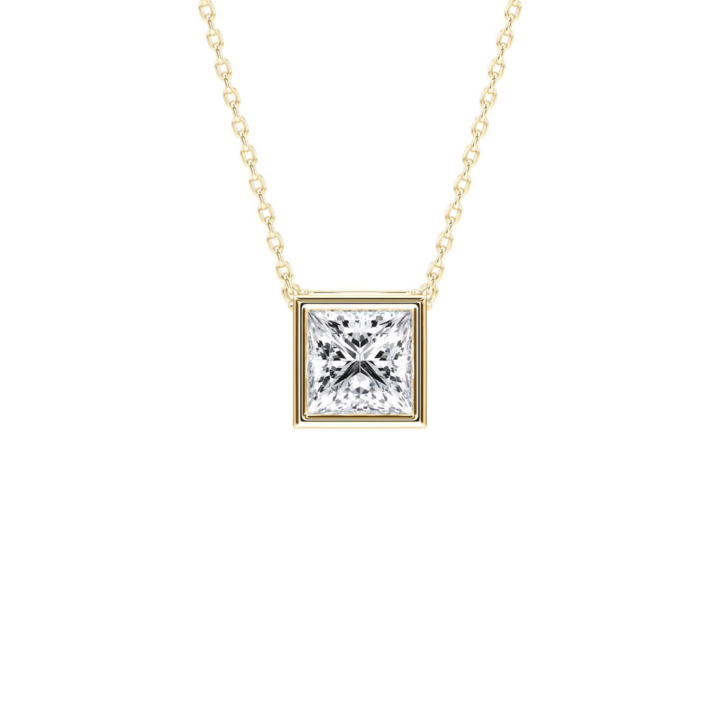 Joan – Princess-Cut Bezel Solitaire Pendant