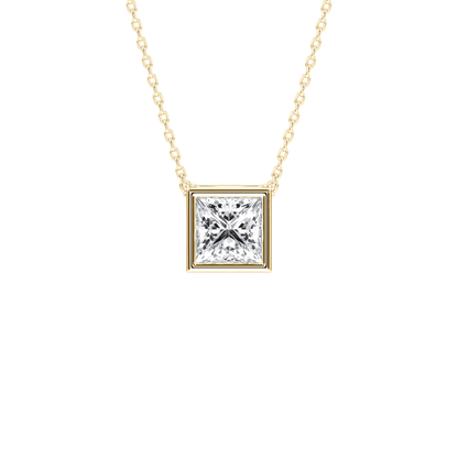 Joan – Princess-Cut Bezel Solitaire Pendant